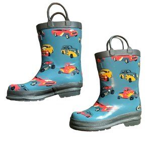 Hatley Kid Toddler Hot Rod Convertible Antique Car Vehicle Rain Boots Size 7